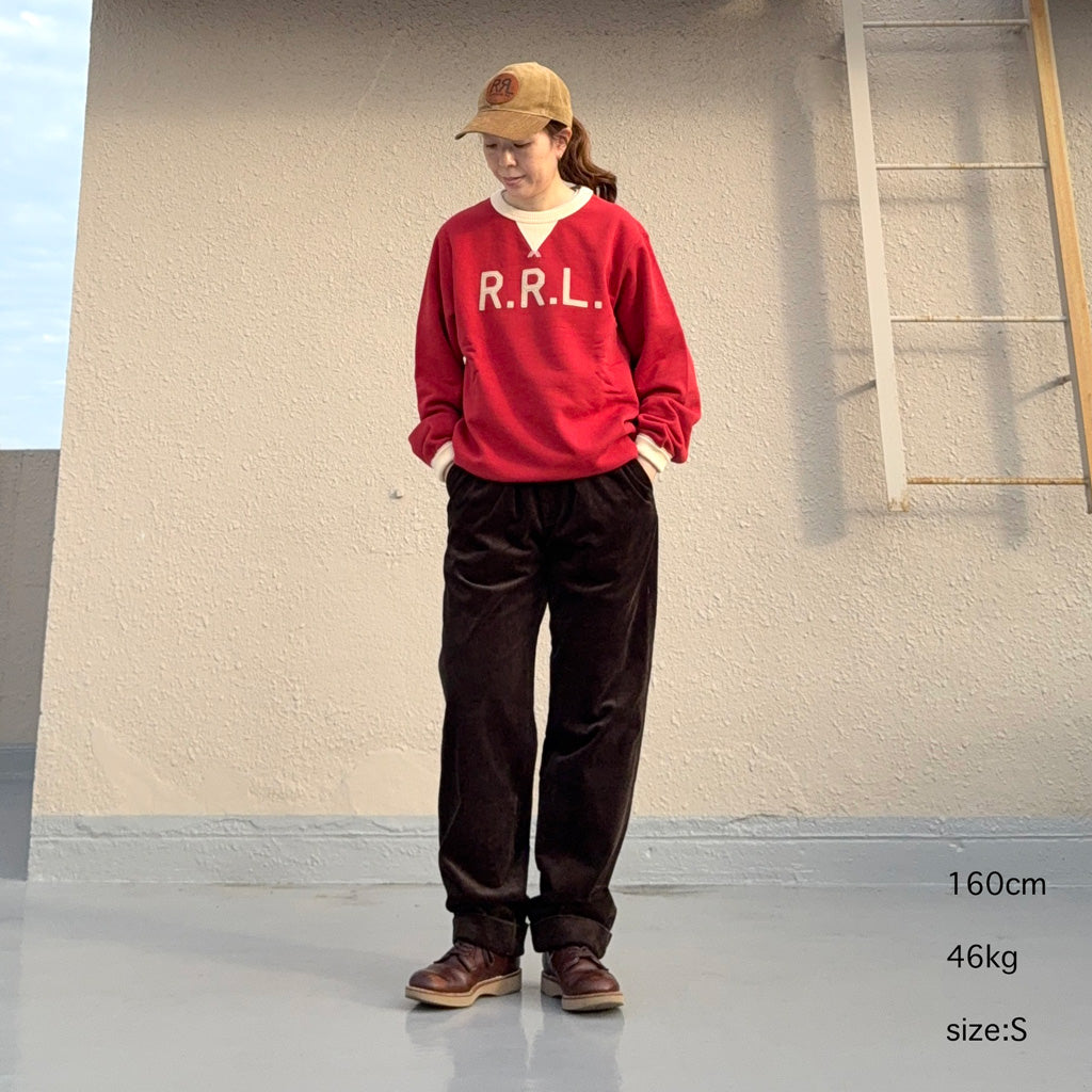 Double RL : LOGO SWEATSHIRT COTTON TERRY (RED)