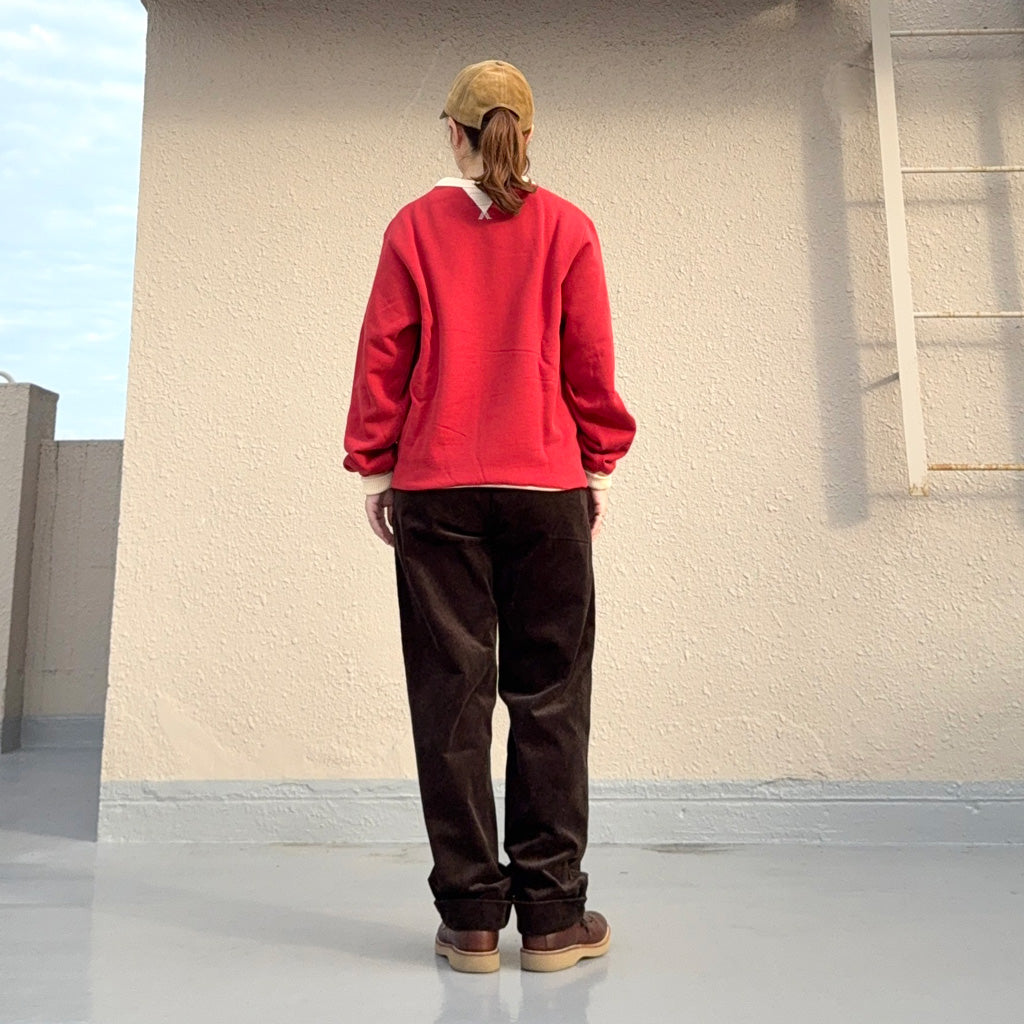 Double RL : LOGO SWEATSHIRT COTTON TERRY (RED)