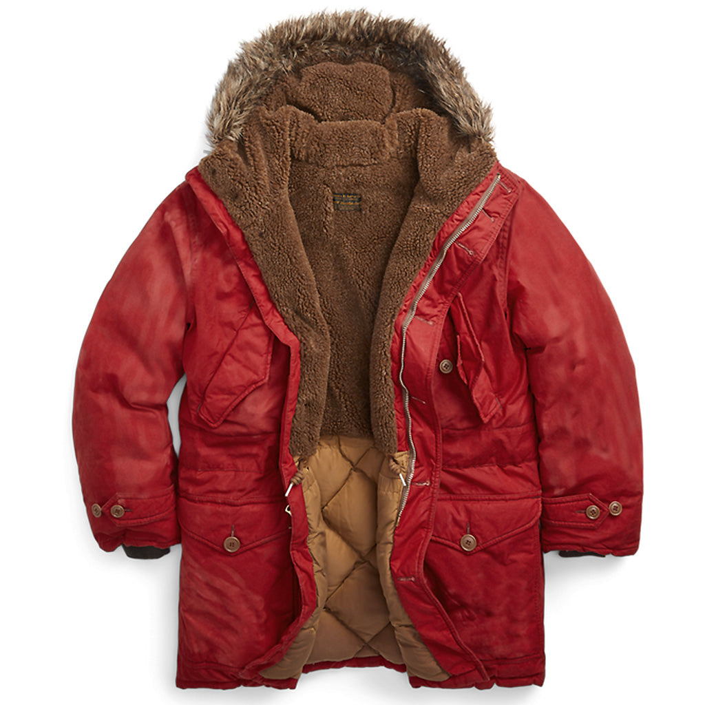 SALE50%OFF】Double RL『FAKE FUR TRIM OILCLOTH PARKA』(RED