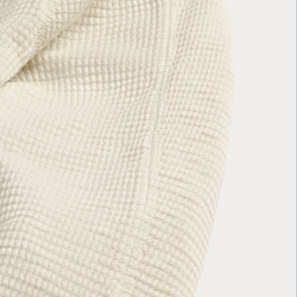 Double RL : WAFFLE-KNIT CREWNECK (PAPER WHITE)