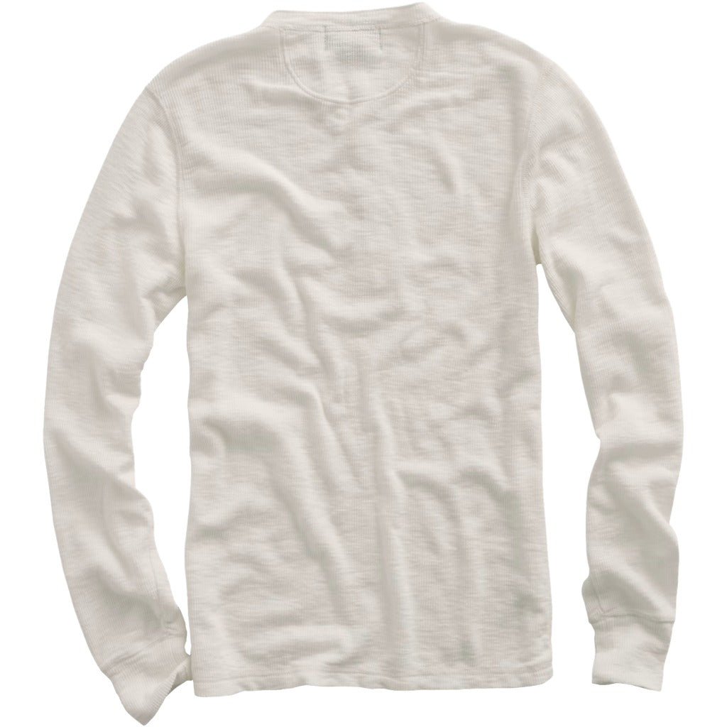 Double RL : WAFFLE-KNIT HENLEY NECK (PAPER WHITE)