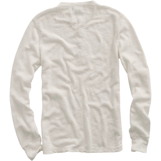 Double RL : WAFFLE-KNIT HENLEY NECK (PAPER WHITE)