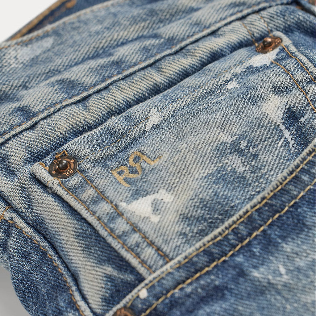 【SALE40%OFF】Double RL : STRAIGHT FIT FENIMORE DISTRESSED JEANS