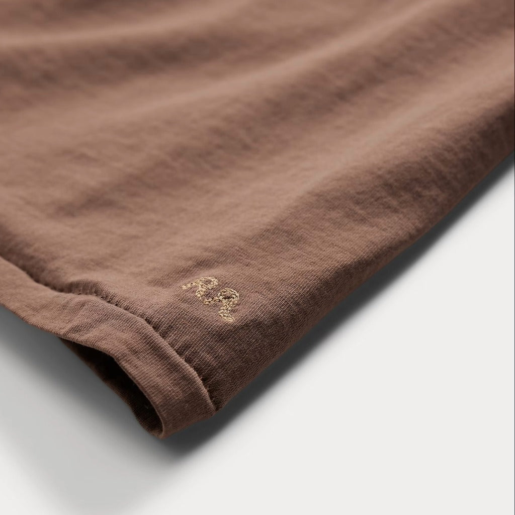 Double RL : GARMENT-DYED POCKET T-SHIRT (CHOCOLATE)