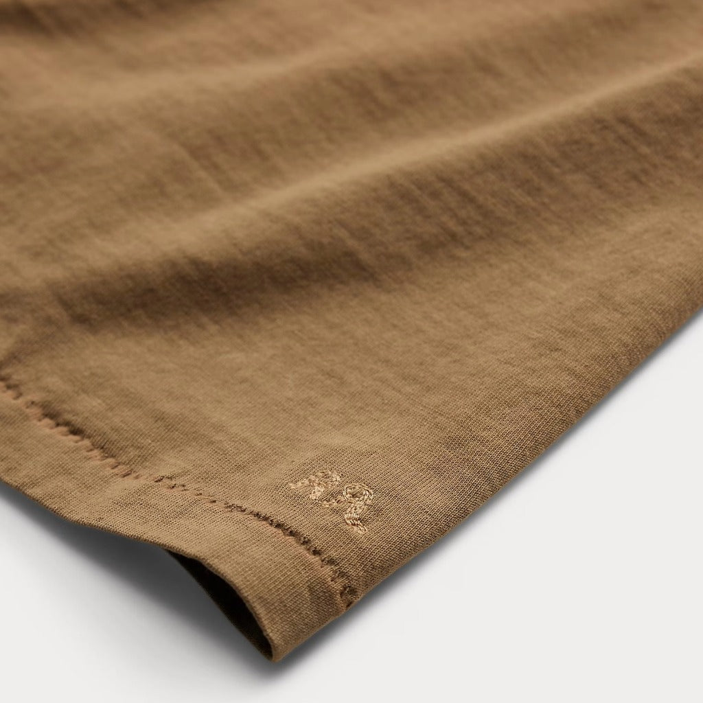 Double RL : GARMENT-DYED POCKET T-SHIRT (MUD)