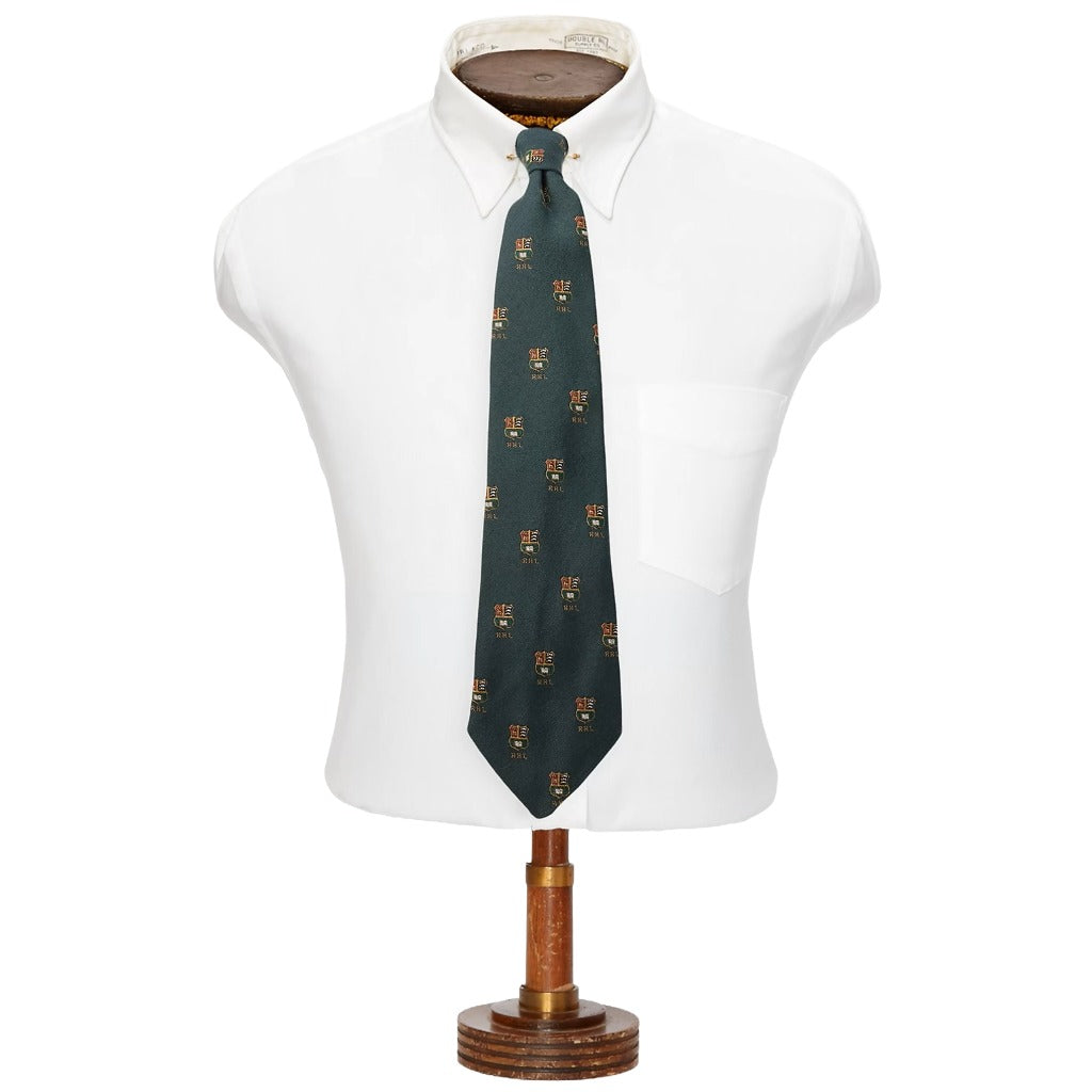 Double RL : HANDMAID WOOLSILK CLUB NECK TIE
