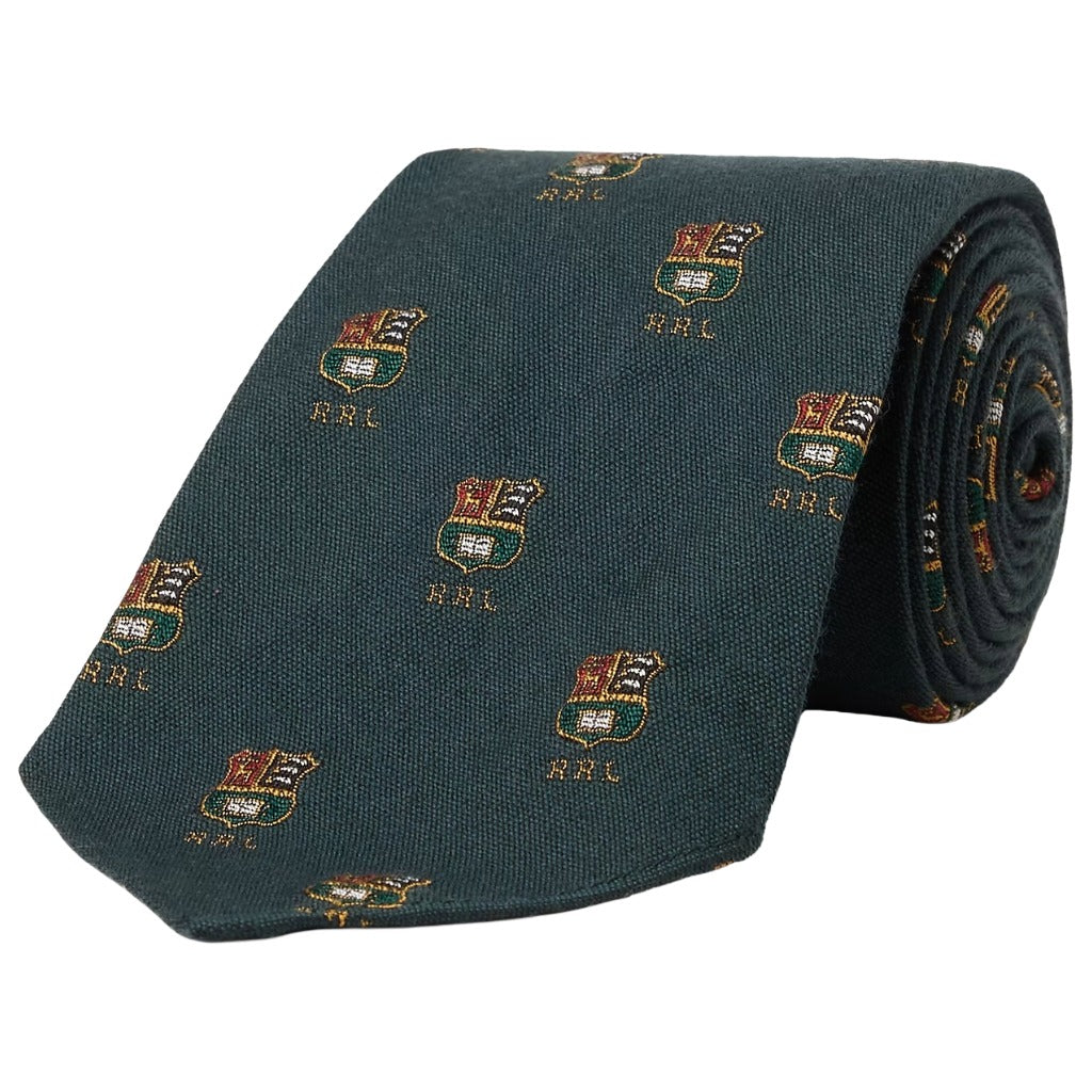Double RL : HANDMAID WOOLSILK CLUB NECK TIE