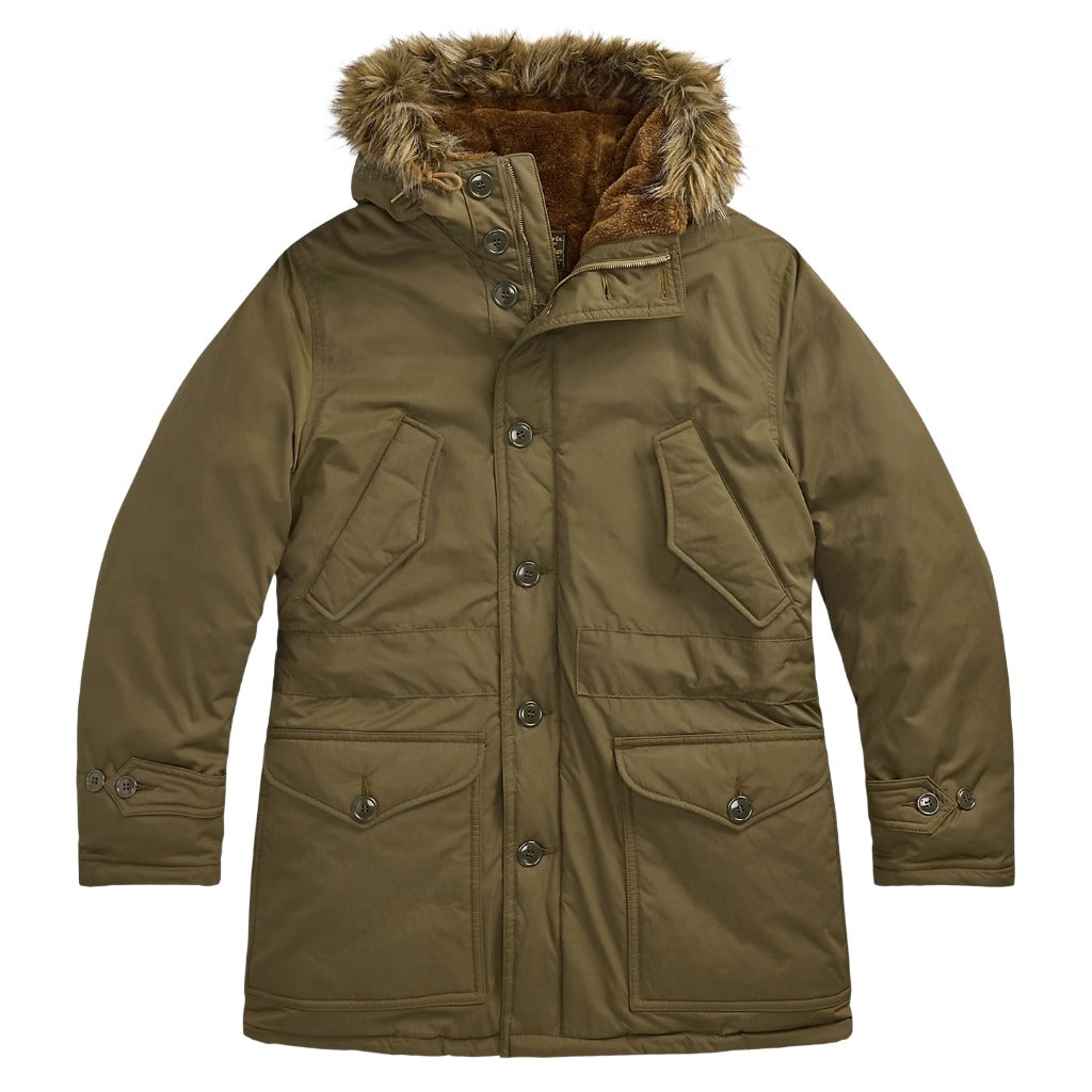【SALE40%OFF】Double RL : FAKE FUR TRIM TRIM PARKA (VINTAGE OLIVE)
