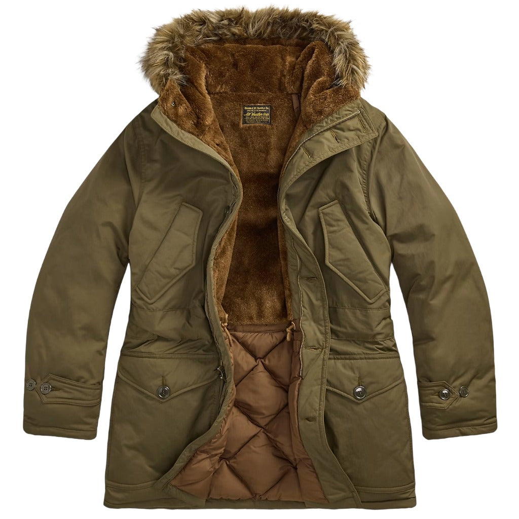 Double RL : FAKE FUR TRIM TRIM PARKA (VINTAGE OLIVE)