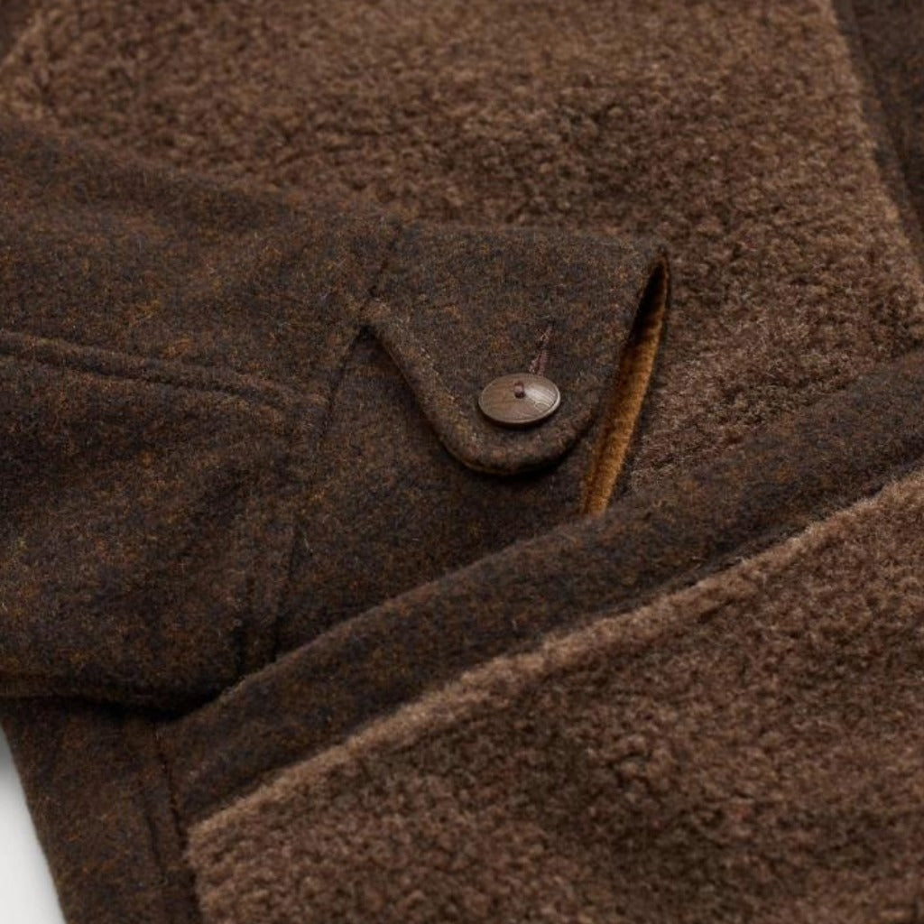 Double RL : FLEECE PANELED JAQUARD JACKET (BROWN)