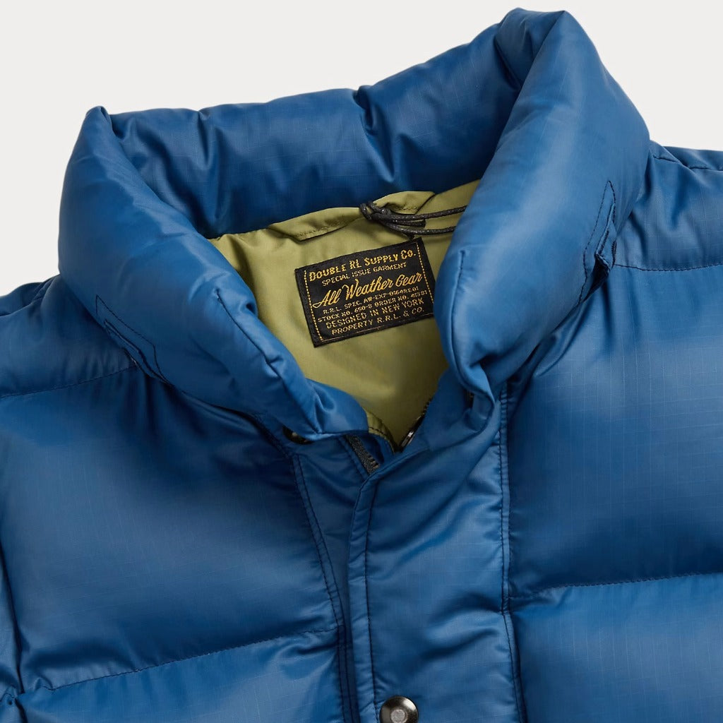 Double RL : QUILTED RIPSTOP HOODED JACKET (VINTAGE BLUE)