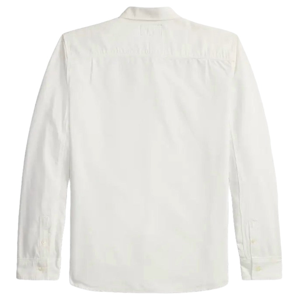 Double RL : SELVEDGE-DETAILED OXFORD WORK SHIRT (WHITE)