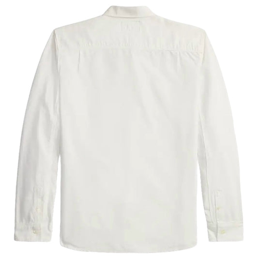Double RL : SELVEDGE-DETAILED OXFORD WORK SHIRT (WHITE)