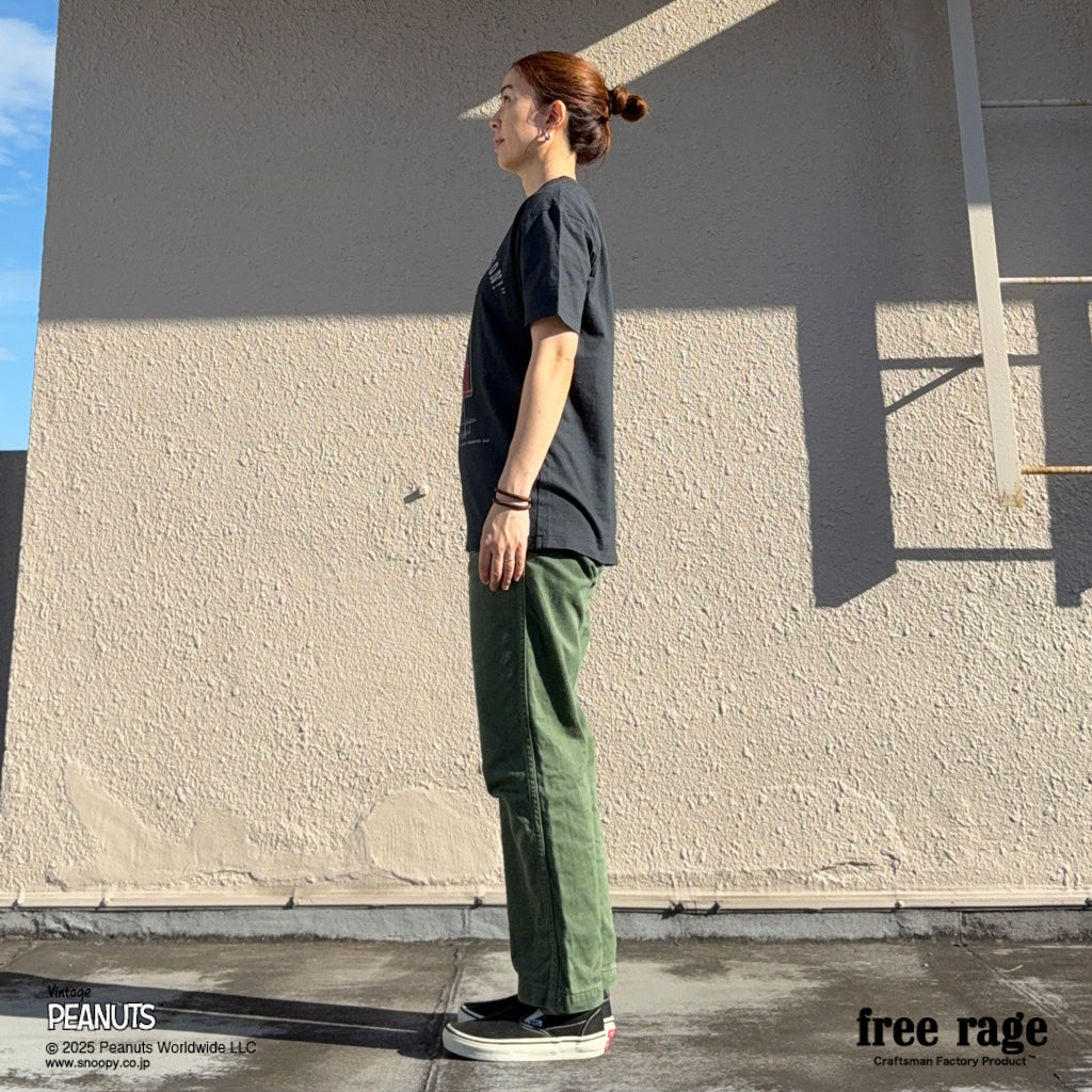 [予約受付中] PEANUTS×free rage  : FLYING ACE リサイクルコットン半袖Tシャツ