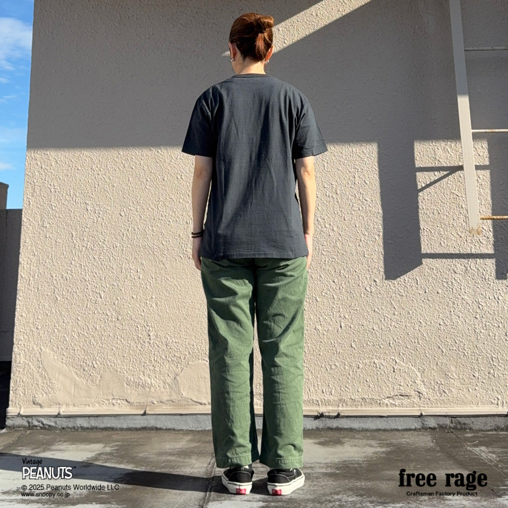 [予約受付中] PEANUTS×free rage  : FLYING ACE リサイクルコットン半袖Tシャツ
