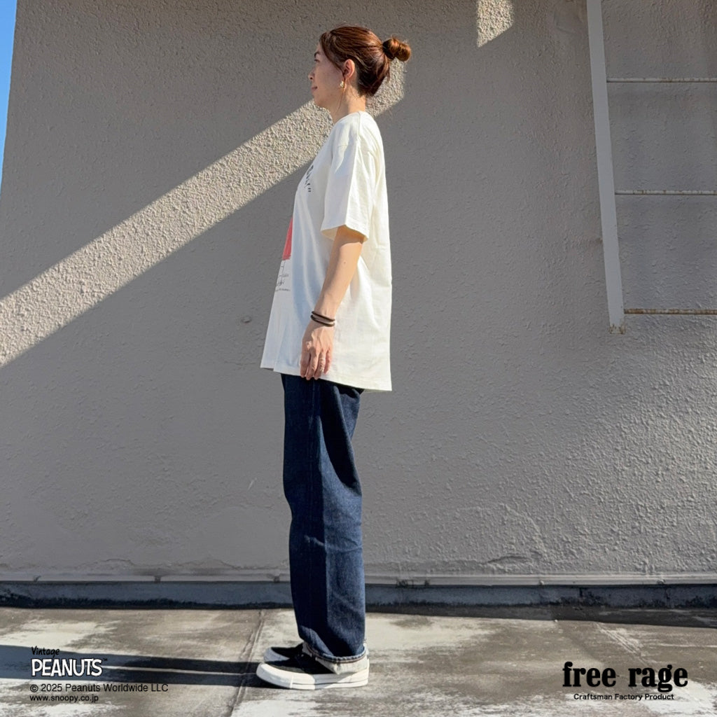 [予約受付中] PEANUTS×free rage  : FLYING ACE リサイクルコットン半袖Tシャツ