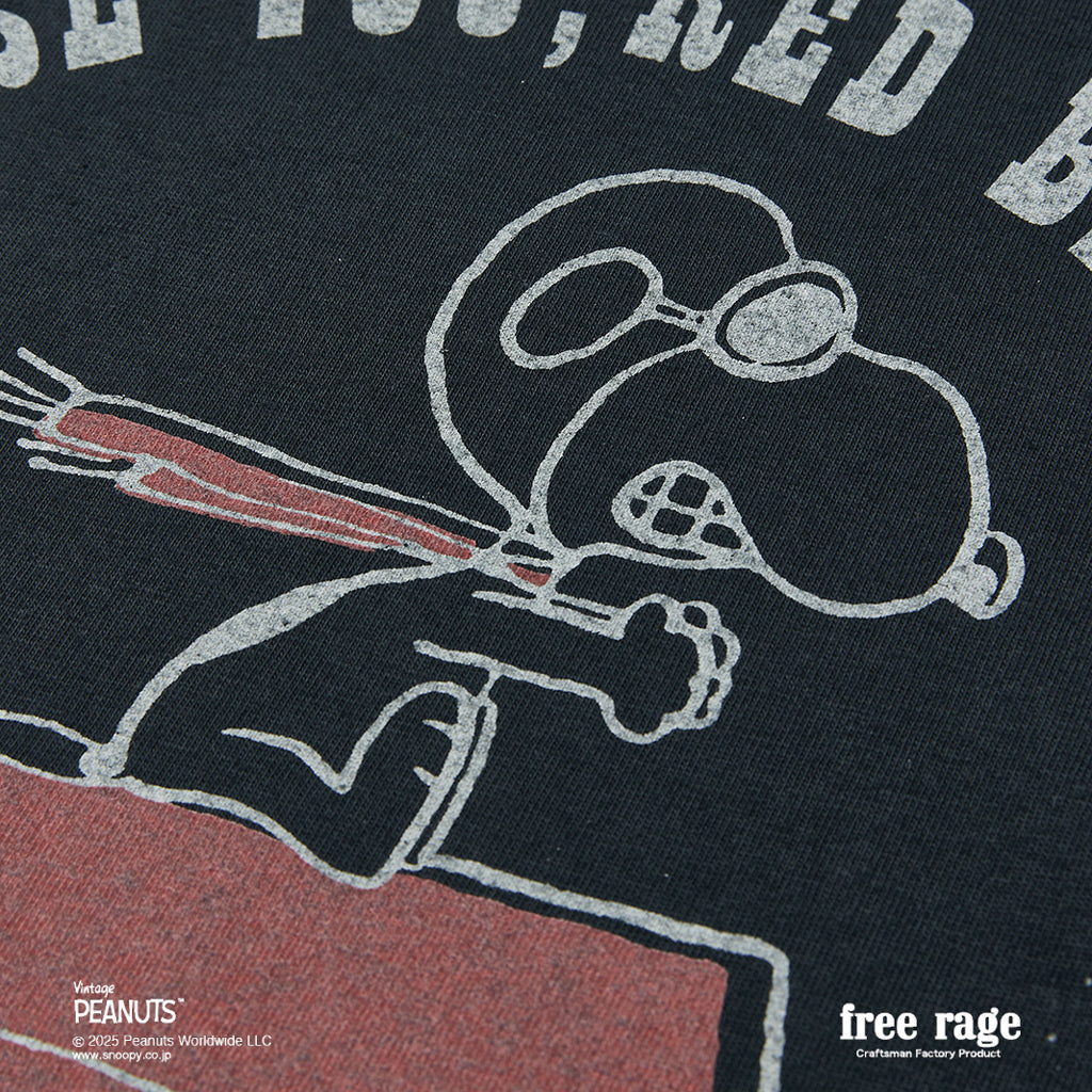 [予約受付中] PEANUTS×free rage  : FLYING ACE リサイクルコットン半袖Tシャツ