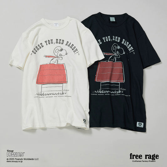 PEANUTS×free rage : FLYING ACE リサイクルコットン半袖Tシャツ