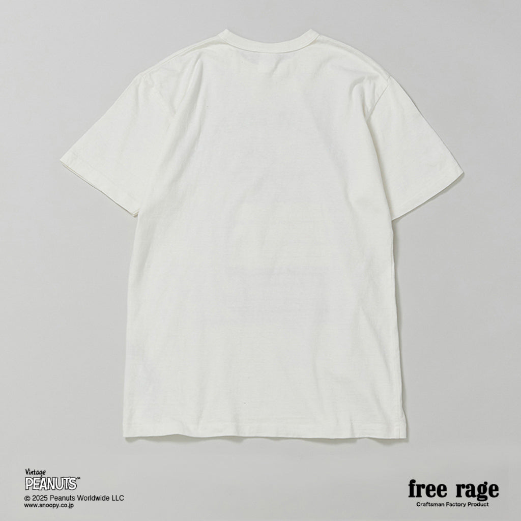 [予約受付中] PEANUTS×free rage  : FLYING ACE リサイクルコットン半袖Tシャツ