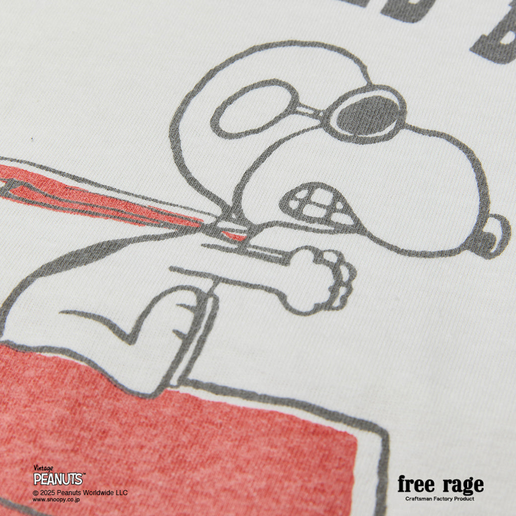 [予約受付中] PEANUTS×free rage  : FLYING ACE リサイクルコットン半袖Tシャツ