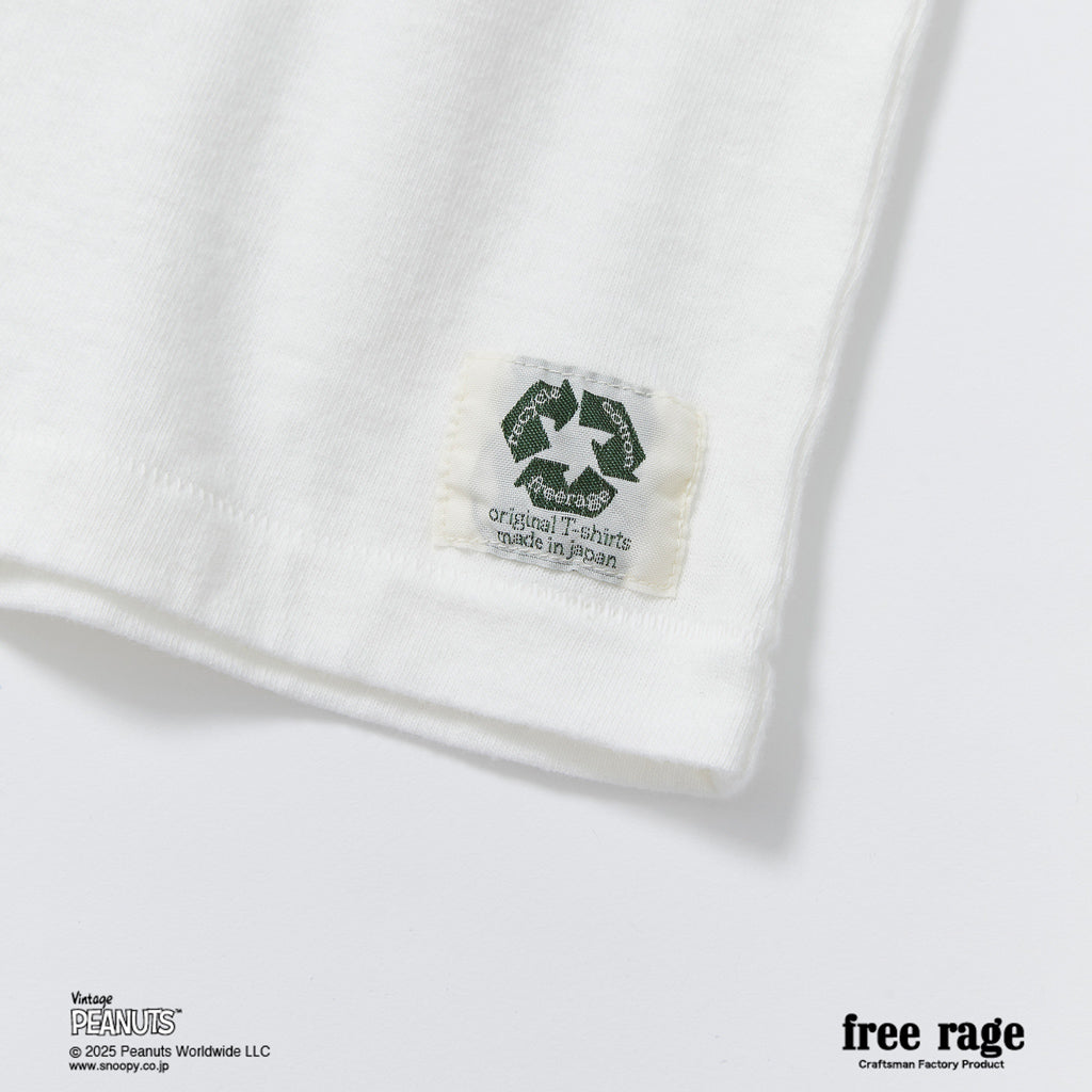 [予約受付中] PEANUTS×free rage  : FLYING ACE リサイクルコットン半袖Tシャツ