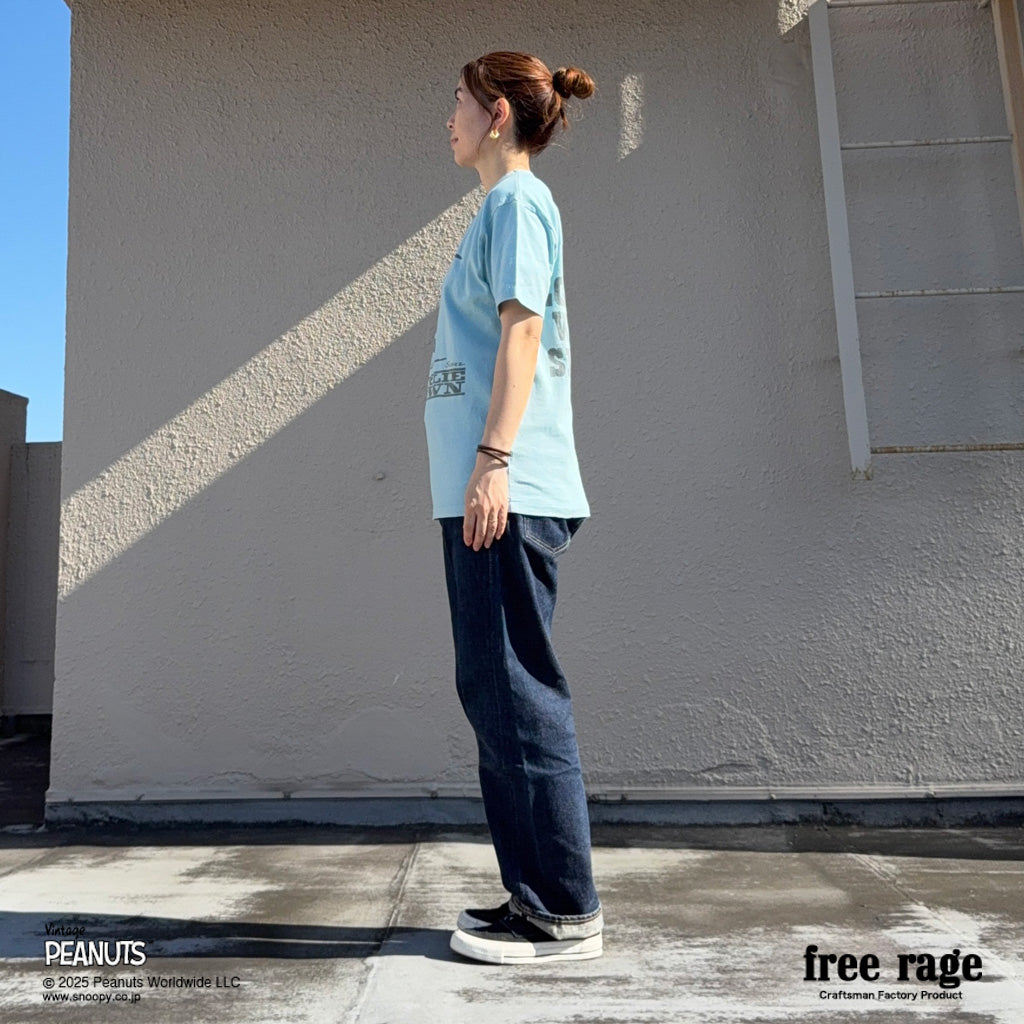[予約受付中] PEANUTS×free rage  : Charlie Brown リサイクルコットン半袖Tシャツ