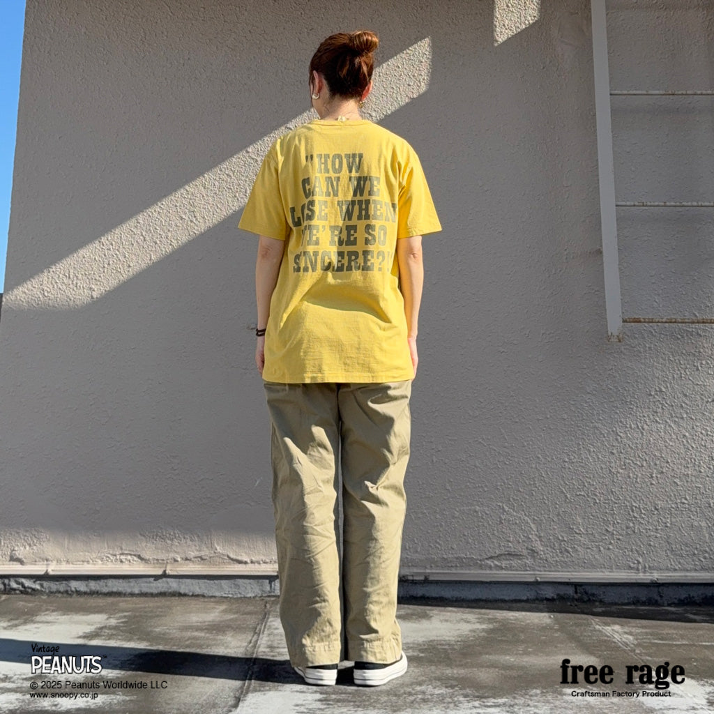 [予約受付中] PEANUTS×free rage  : Charlie Brown リサイクルコットン半袖Tシャツ