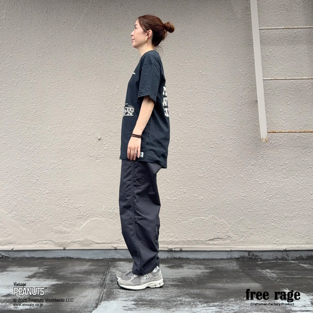 [予約受付中] PEANUTS×free rage  : Charlie Brown リサイクルコットン半袖Tシャツ