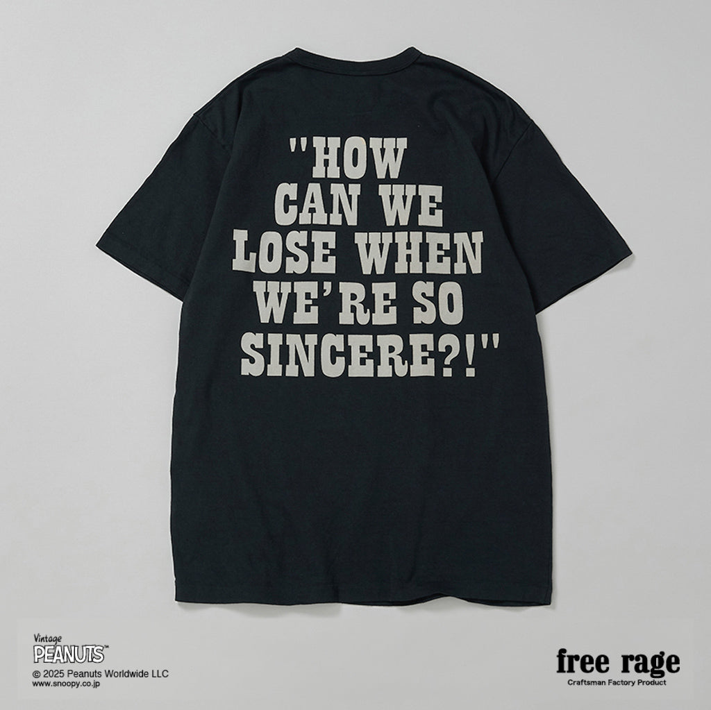 [予約受付中] PEANUTS×free rage  : Charlie Brown リサイクルコットン半袖Tシャツ