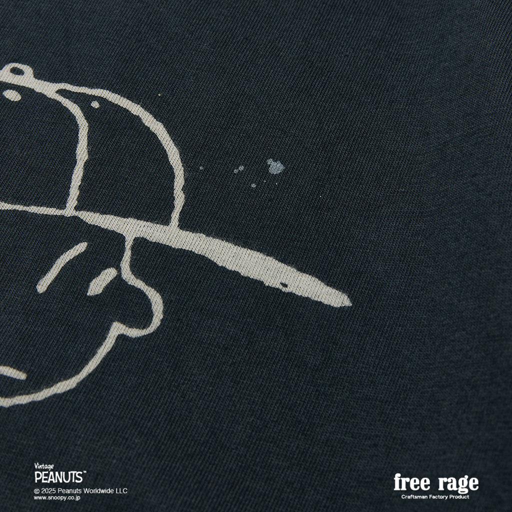 [予約受付中] PEANUTS×free rage  : Charlie Brown リサイクルコットン半袖Tシャツ