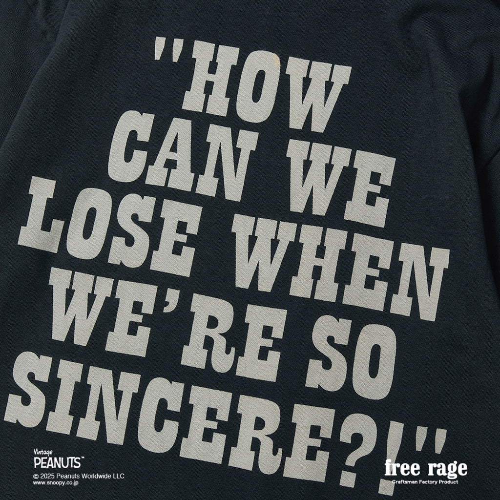 [予約受付中] PEANUTS×free rage  : Charlie Brown リサイクルコットン半袖Tシャツ