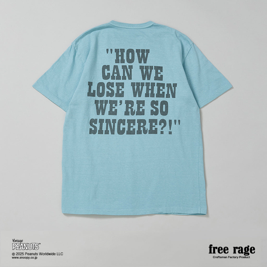 [予約受付中] PEANUTS×free rage  : Charlie Brown リサイクルコットン半袖Tシャツ
