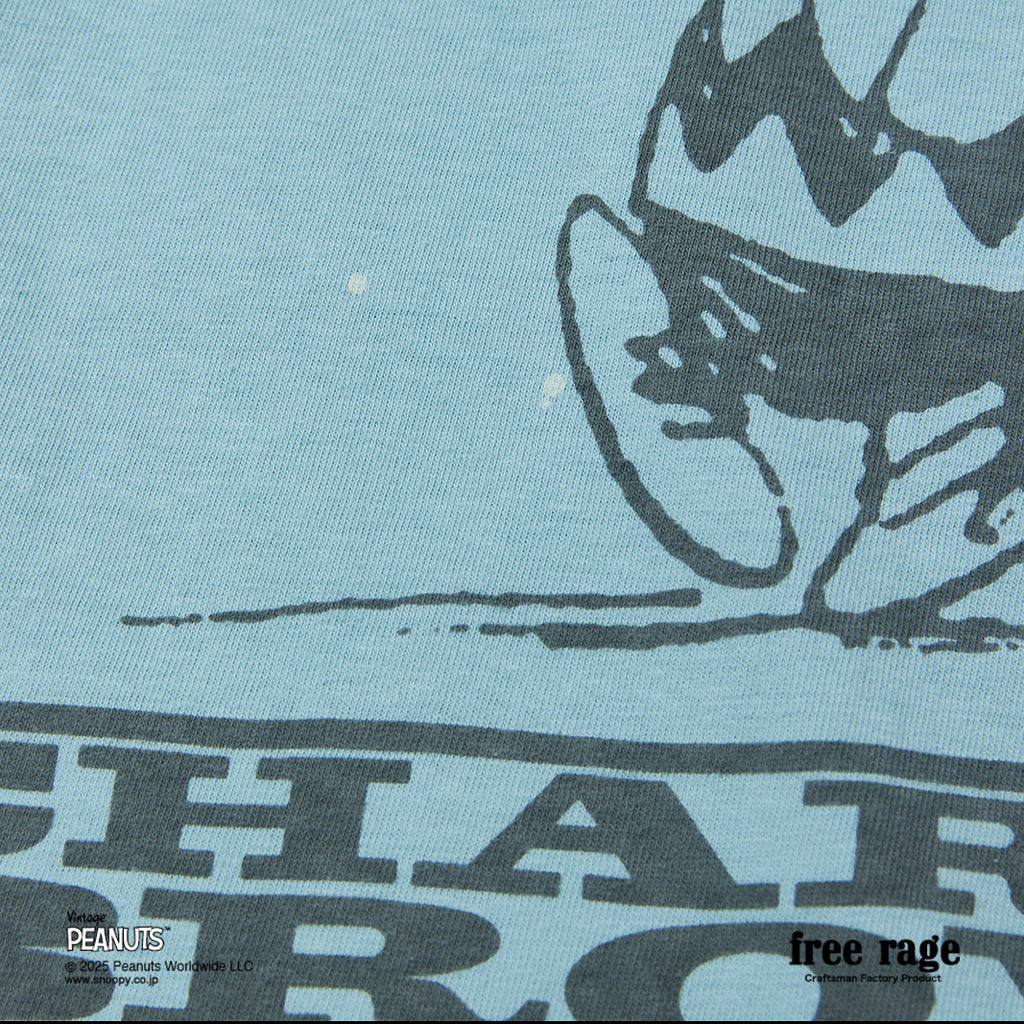 [予約受付中] PEANUTS×free rage  : Charlie Brown リサイクルコットン半袖Tシャツ