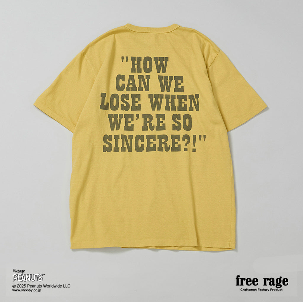 [予約受付中] PEANUTS×free rage  : Charlie Brown リサイクルコットン半袖Tシャツ