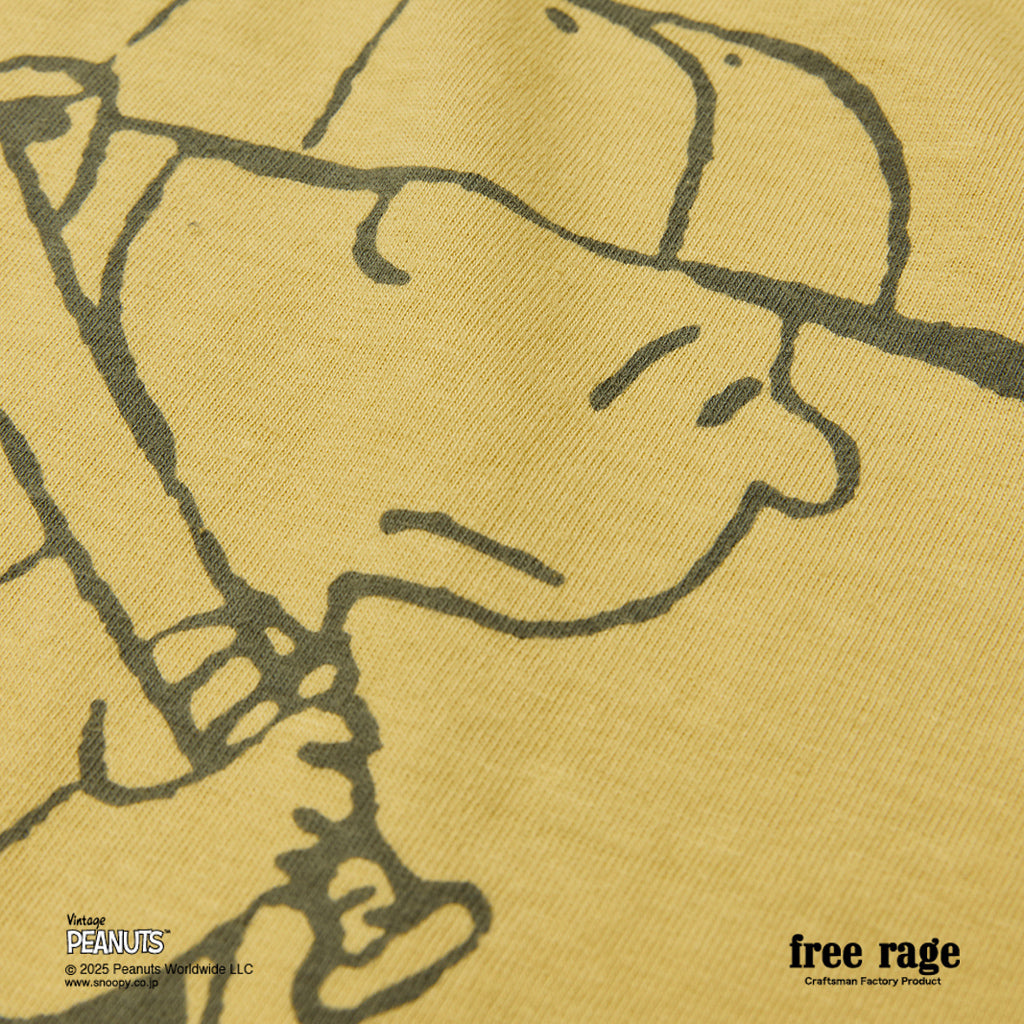 [予約受付中] PEANUTS×free rage  : Charlie Brown リサイクルコットン半袖Tシャツ