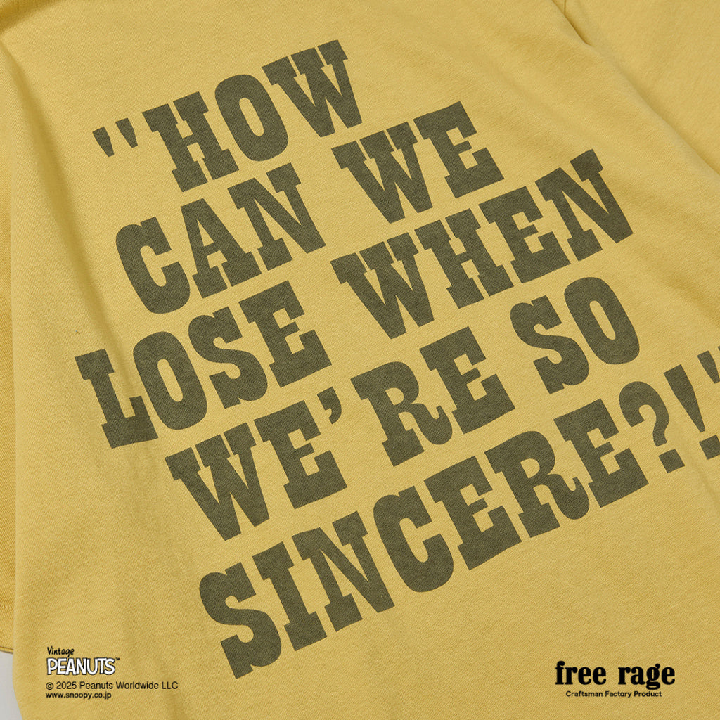 [予約受付中] PEANUTS×free rage  : Charlie Brown リサイクルコットン半袖Tシャツ