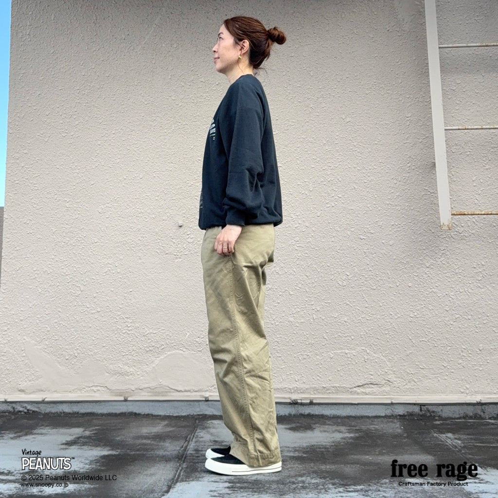 [予約受付中] PEANUTS×free rage  : FLYING ACE ラグランクルースウェット