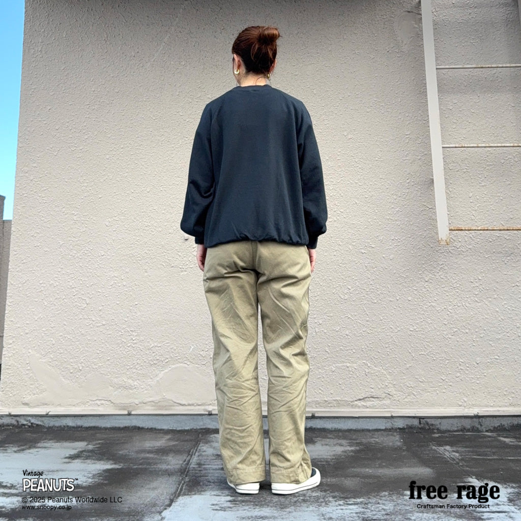 [予約受付中] PEANUTS×free rage  : FLYING ACE ラグランクルースウェット