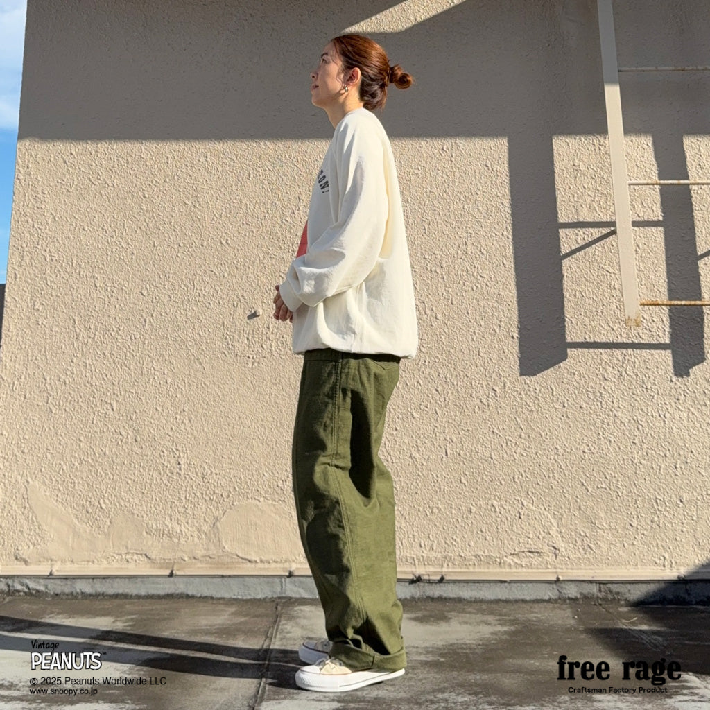 [予約受付中] PEANUTS×free rage  : FLYING ACE ラグランクルースウェット