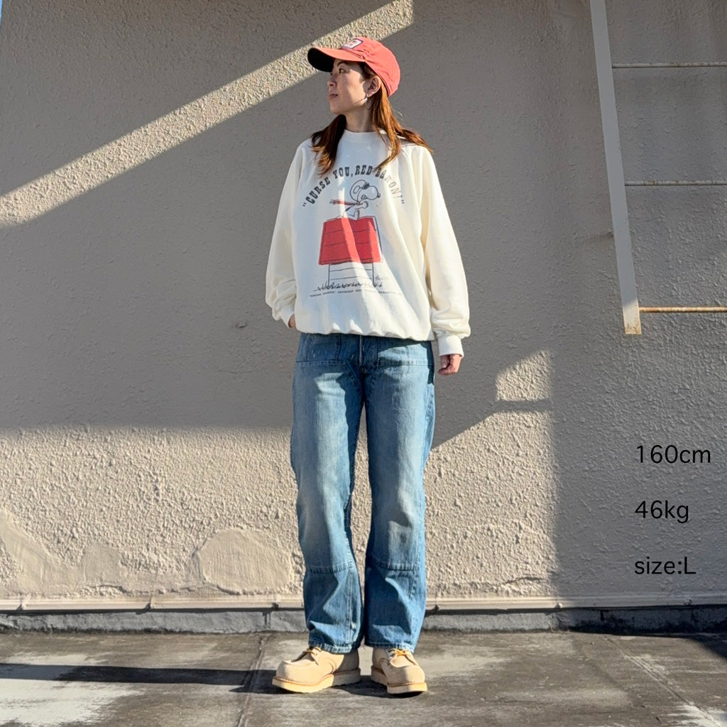 PEANUTS×free rage : FLYING ACE ラグランクルースウェット