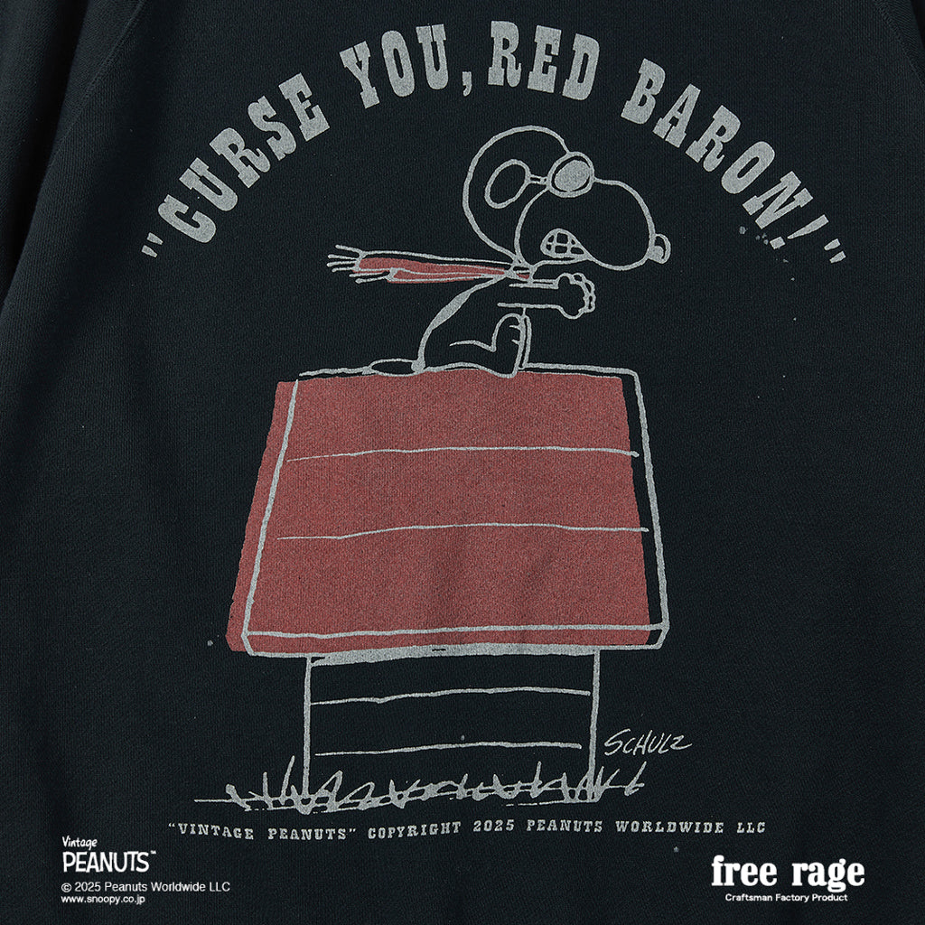 [予約受付中] PEANUTS×free rage  : FLYING ACE ラグランクルースウェット