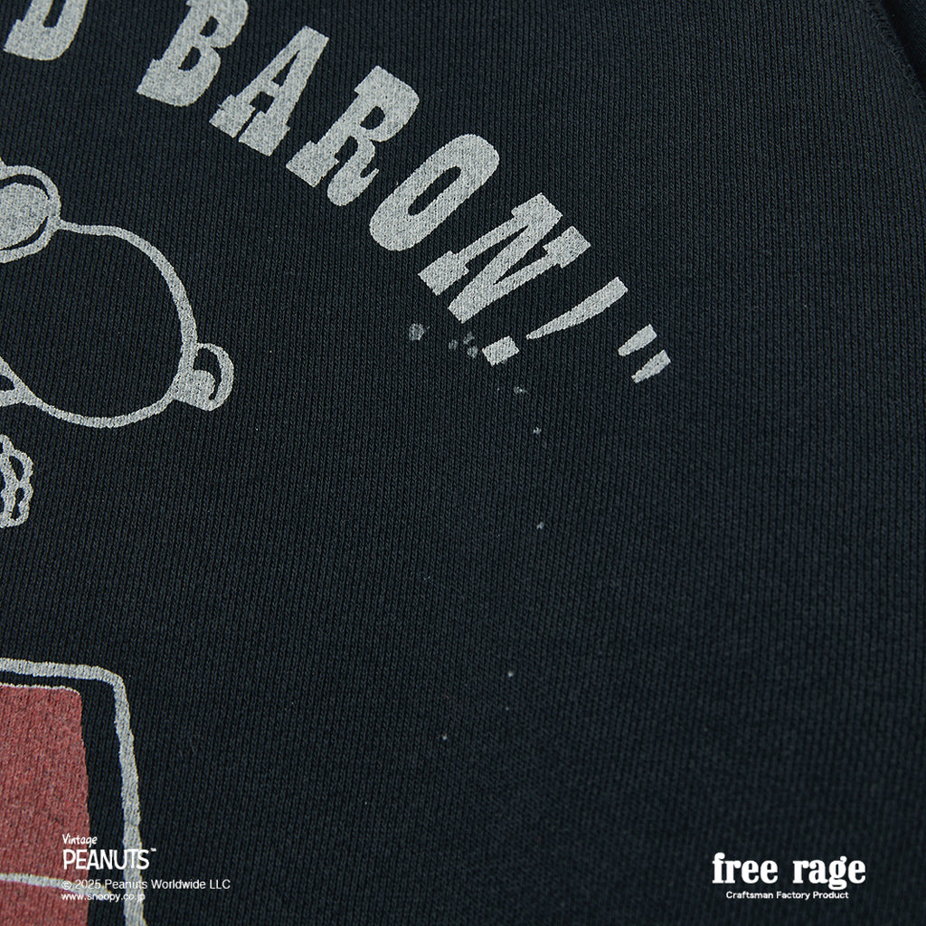 [予約受付中] PEANUTS×free rage  : FLYING ACE ラグランクルースウェット