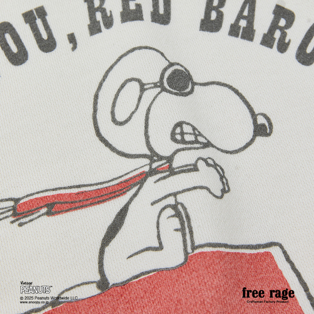 PEANUTS×free rage : FLYING ACE ラグランクルースウェット