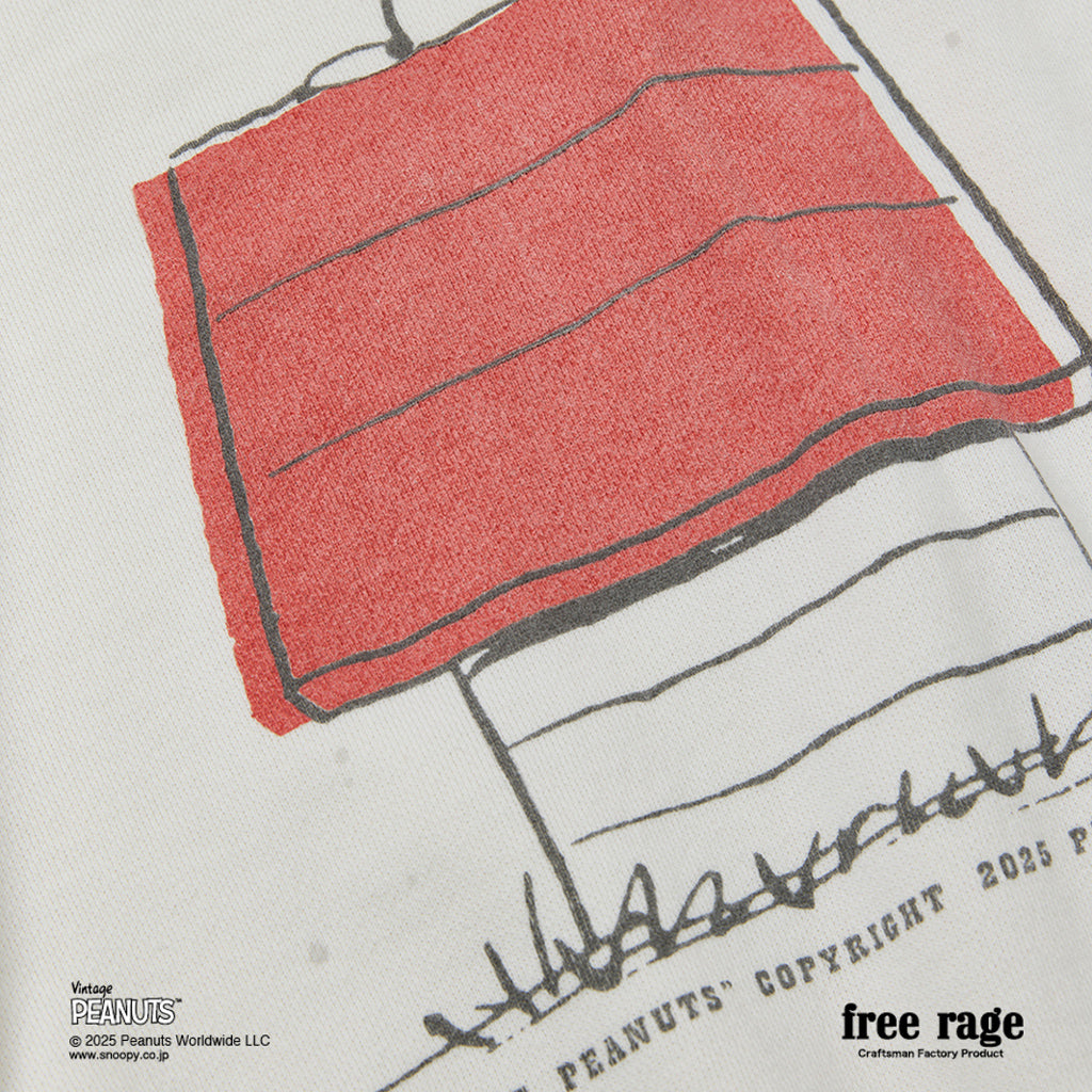 [予約受付中] PEANUTS×free rage  : FLYING ACE ラグランクルースウェット
