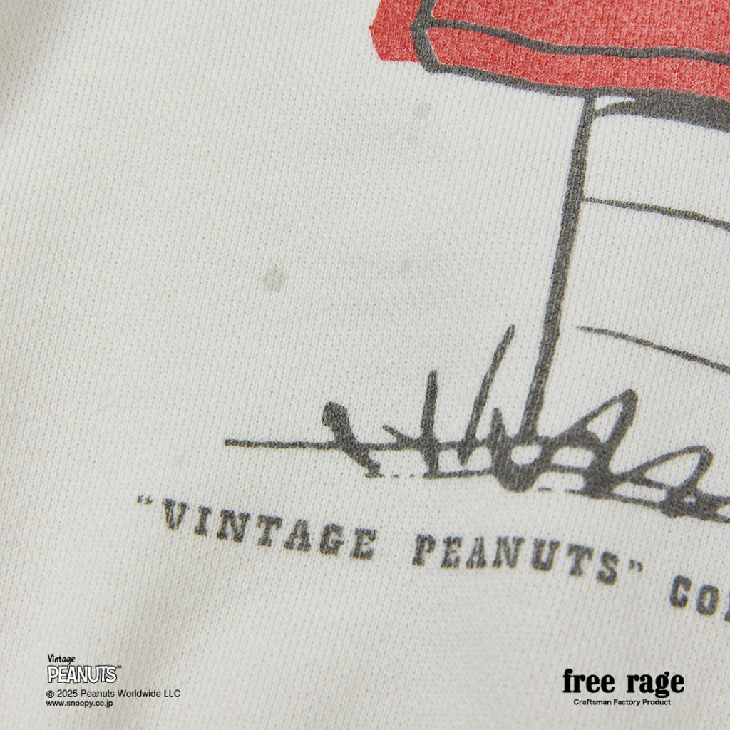 [予約受付中] PEANUTS×free rage  : FLYING ACE ラグランクルースウェット