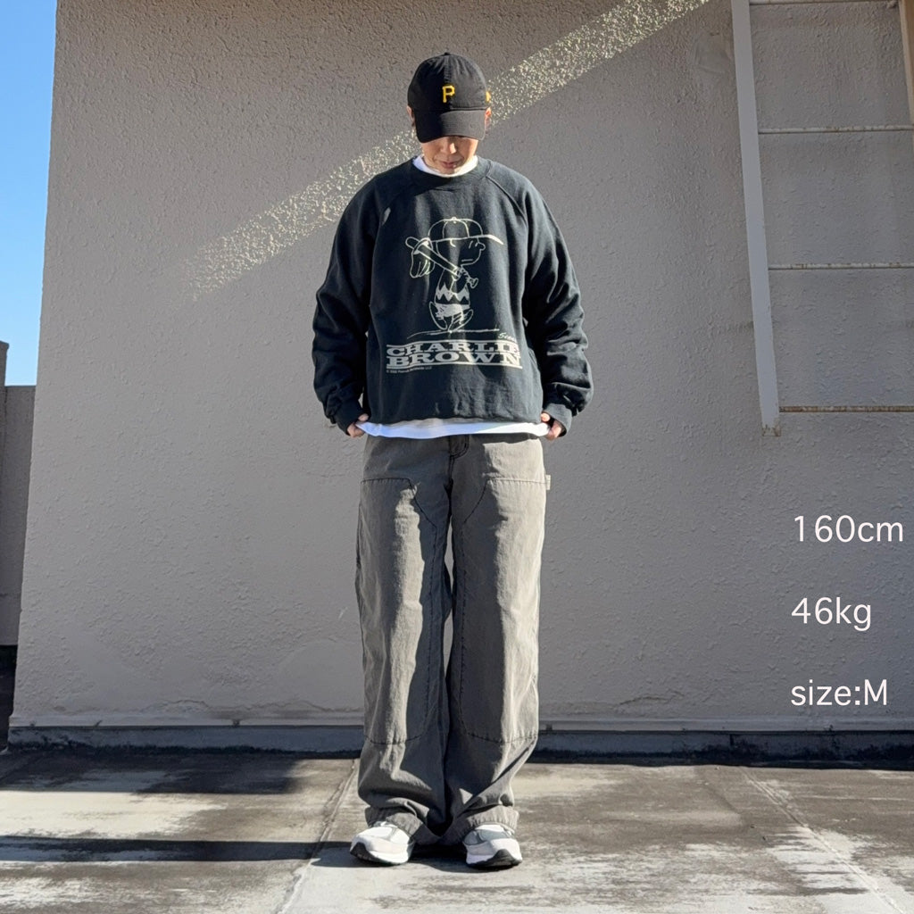 PEANUTS×free rage : Charlie Brown ラグランクルースウェット