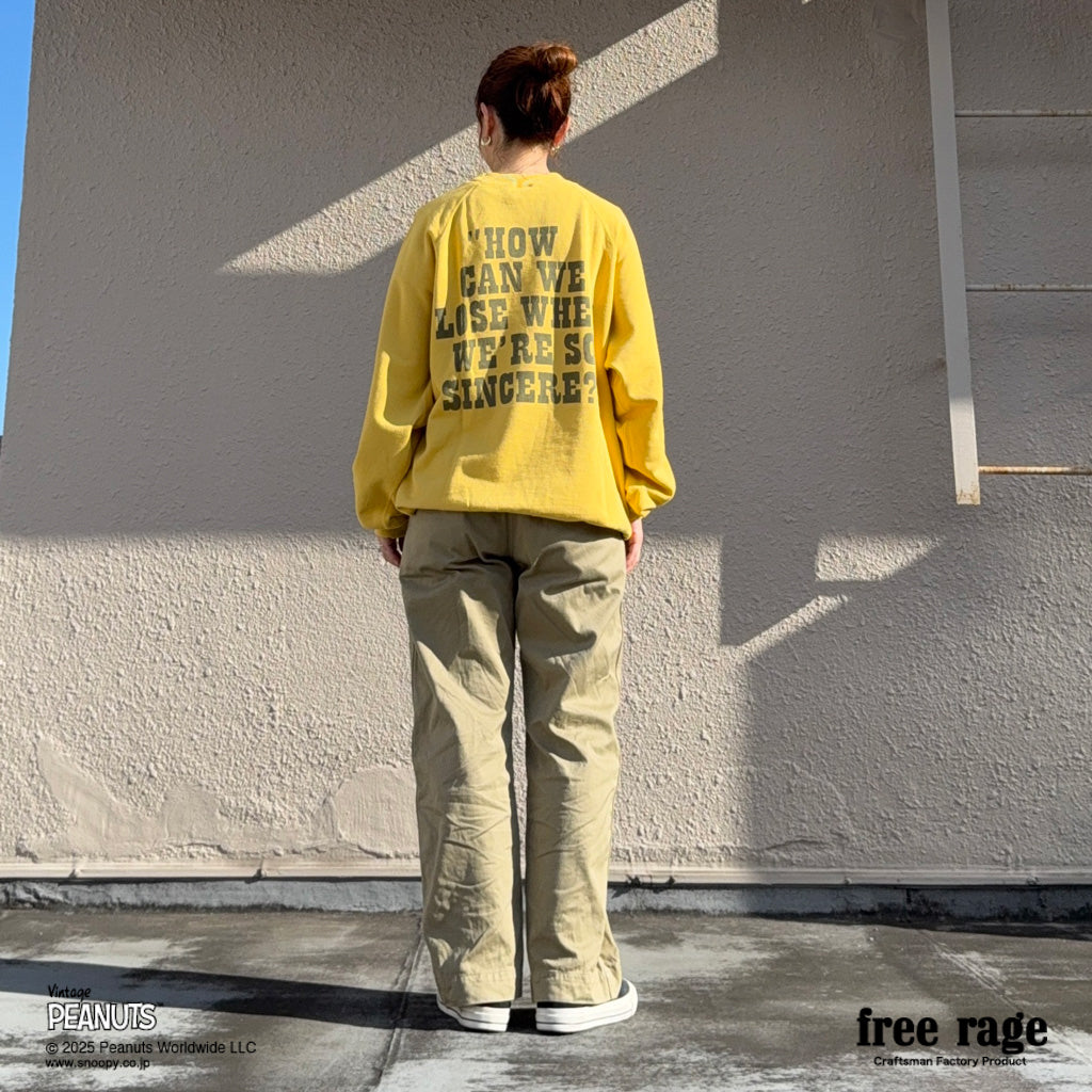 [予約受付中] PEANUTS×free rage  : Charlie Brown ラグランクルースウェット