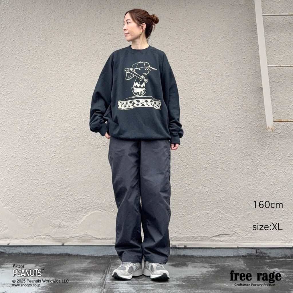 [予約受付中] PEANUTS×free rage  : Charlie Brown ラグランクルースウェット