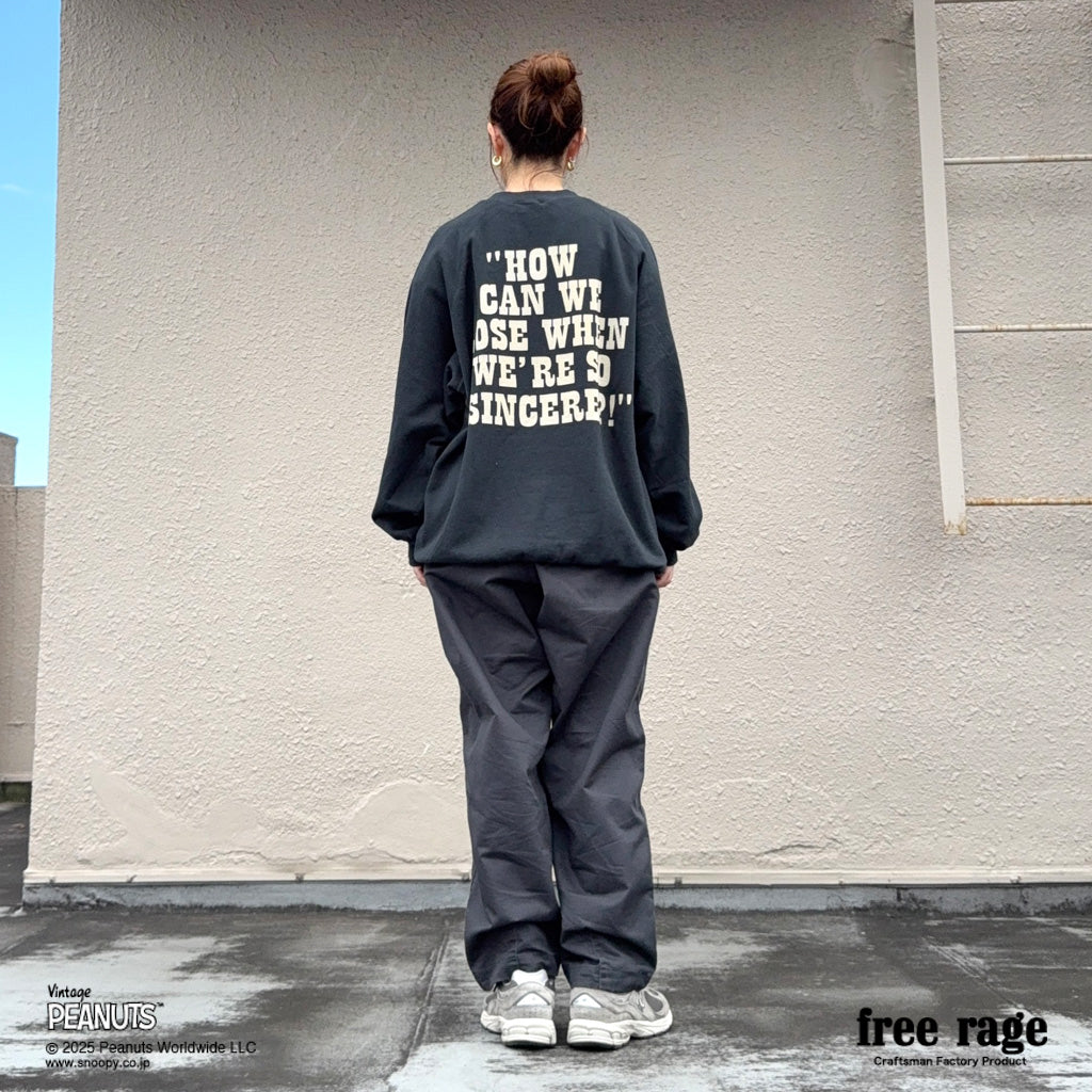 [予約受付中] PEANUTS×free rage  : Charlie Brown ラグランクルースウェット