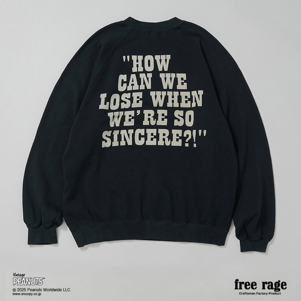 [予約受付中] PEANUTS×free rage  : Charlie Brown ラグランクルースウェット